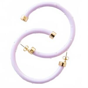 NEW HOO HOOPS women's hoop earrings in lavender/pearls